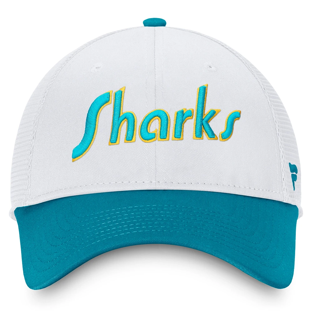 Casquette réglable de camionneur Fanatics blanc San Jose Sharks édition spéciale 2.0 pour hommes