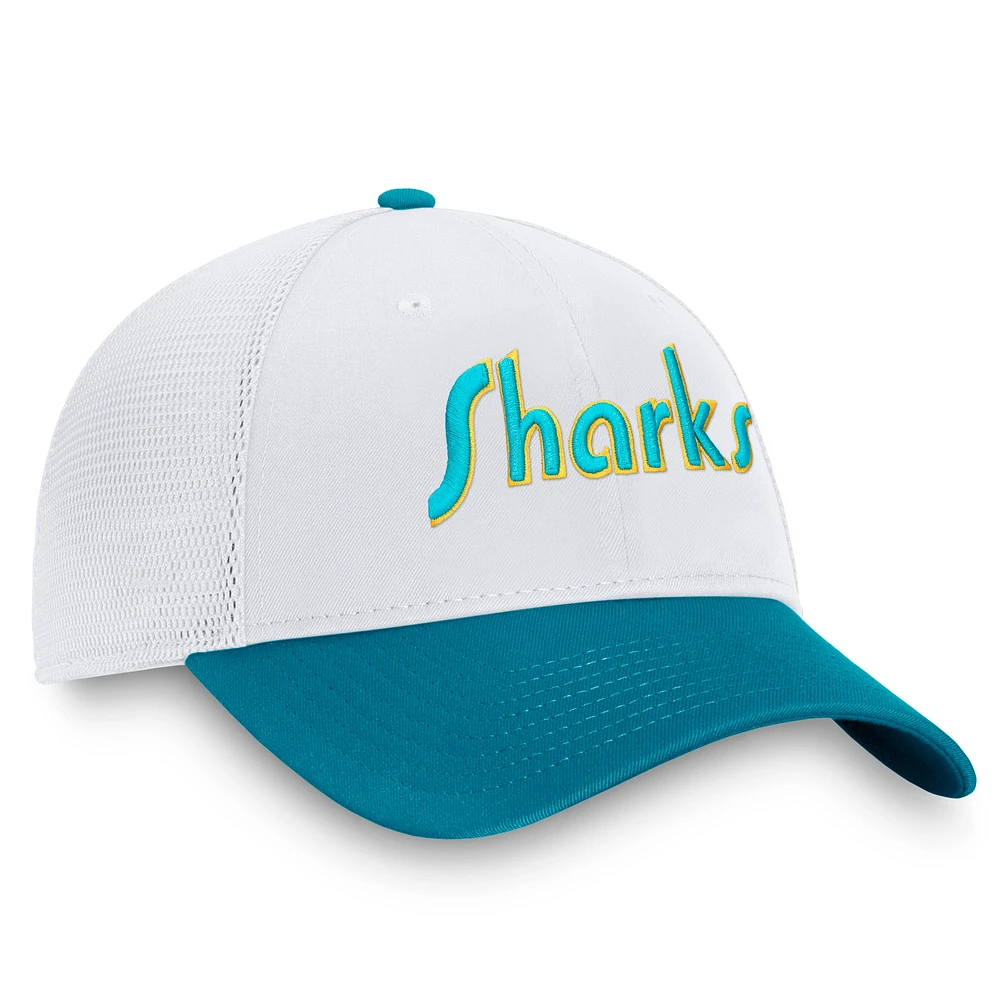 Men's Fanatics  White San Jose Sharks Special Edition 2.0 Trucker Adjustable Hat 