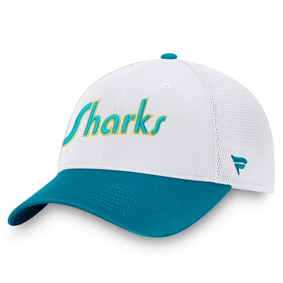 Casquette réglable de camionneur Fanatics blanc San Jose Sharks édition spéciale 2.0 pour hommes