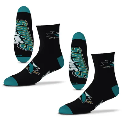 San Jose Sharks For Bare Feet 2-Pack Team Quarter-Length Socks