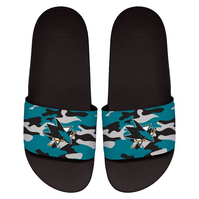 Sandales à enfiler ISlide San Jose Sharks Camo Motto pour hommes