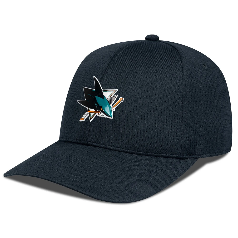 Casquette ajustable structurée Zephyr Insignia Core pour homme des Sharks de San Jose, noire, Levelwear