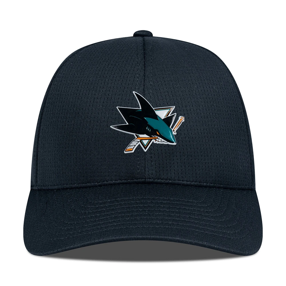 Casquette ajustable structurée Zephyr Insignia Core pour homme des Sharks de San Jose, noire, Levelwear