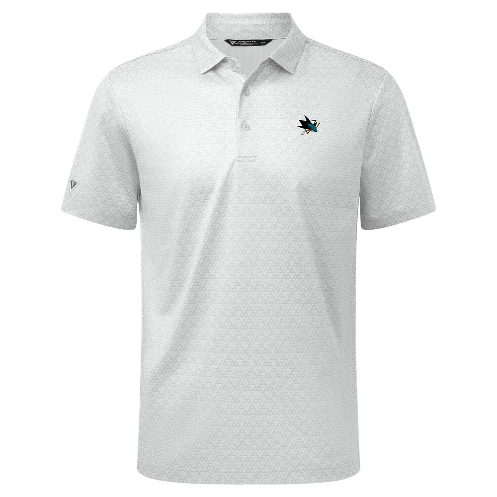 Polo System Insignia Core blanc pour homme de Levelwear des Sharks San Jose