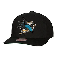 Casquette ajustable Mitchell & Ness Core Team Ground Pro noire San Jose Sharks pour homme