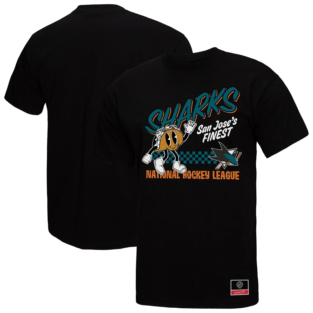 Men's Mitchell & Ness Black San Jose Sharks Local Food T-Shirt