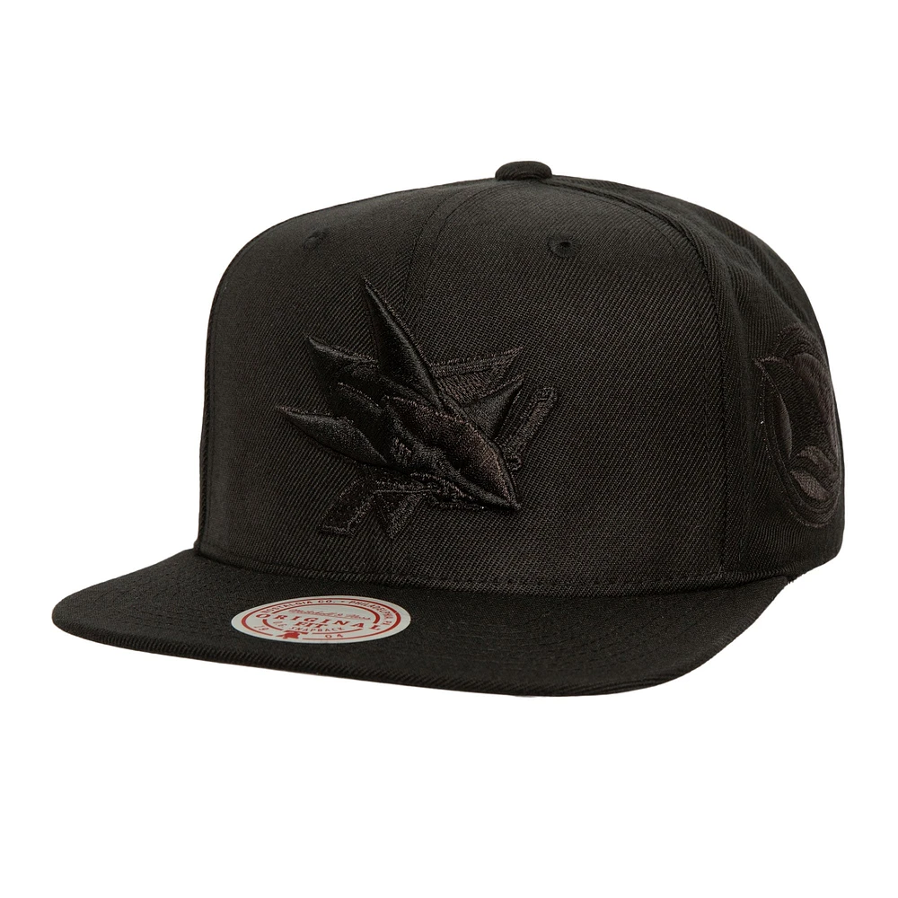 Casquette snapback ton sur ton Soul Strike Pearl des Sharks de San Jose pour homme de Mitchell & Ness Black