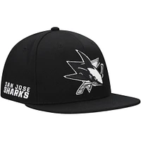 Casquette Snapback Mitchell & Ness noire pour homme des Sharks de San Jose