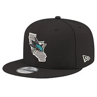 Casquette snapback 9FIFTY noire New Era pour homme, motif State Pride des Sharks de San Jose