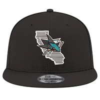 Casquette snapback 9FIFTY noire New Era pour homme, motif State Pride des Sharks de San Jose