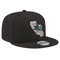Casquette snapback 9FIFTY noire New Era pour homme, motif State Pride des Sharks de San Jose