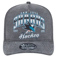 Casquette snapback pré-courbée 9FIFTY des Sharks de San Jose de New Era pour homme, couleur anthracite