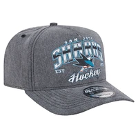 Casquette snapback pré-courbée 9FIFTY des Sharks de San Jose de New Era pour homme, couleur anthracite