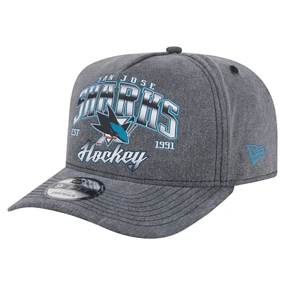 Casquette snapback pré-courbée 9FIFTY des Sharks de San Jose de New Era pour homme, couleur anthracite