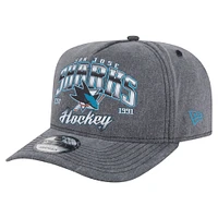 Casquette snapback pré-courbée 9FIFTY des Sharks de San Jose de New Era pour homme, couleur anthracite