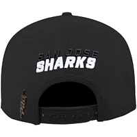 Men's Pro Standard  Black San Jose Sharks Core Classic Logo Snapback Hat