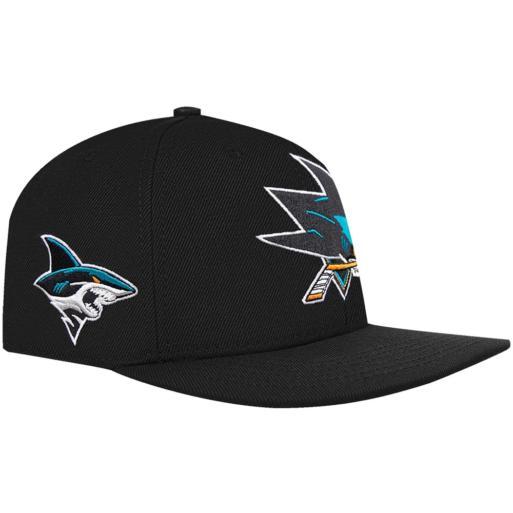 Men's Pro Standard  Black San Jose Sharks Core Classic Logo Snapback Hat