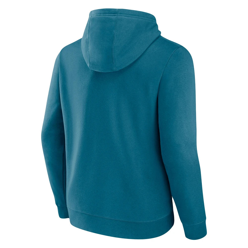 Men's Teal San Jose Sharks Primary Logo Pullover Hoodie