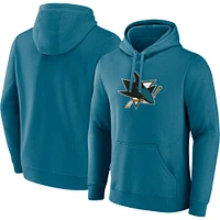 Men's Teal San Jose Sharks Primary Logo Pullover Hoodie