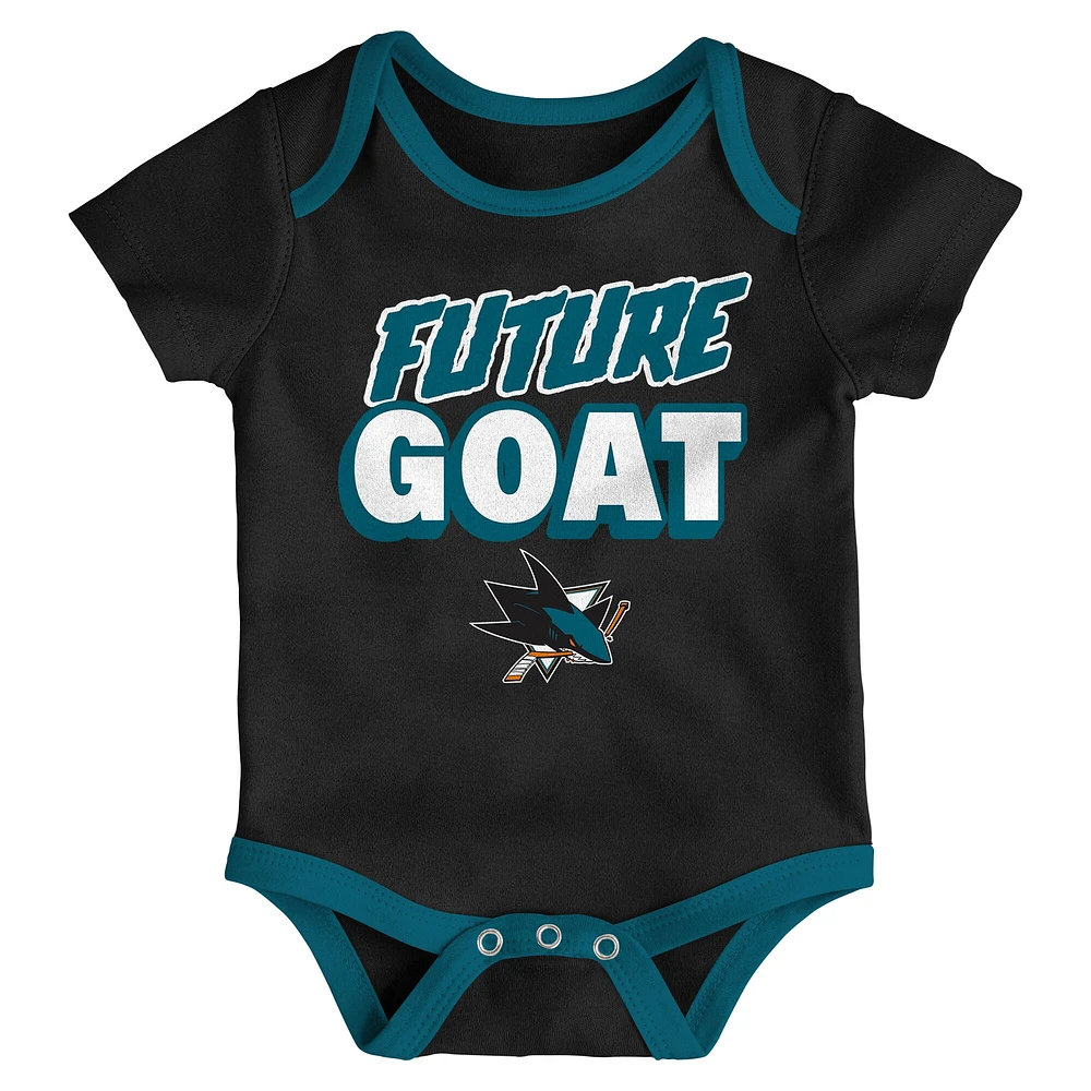 Ensemble de trois bodies pour nouveau-né des San Jose Sharks Loyal Buddies