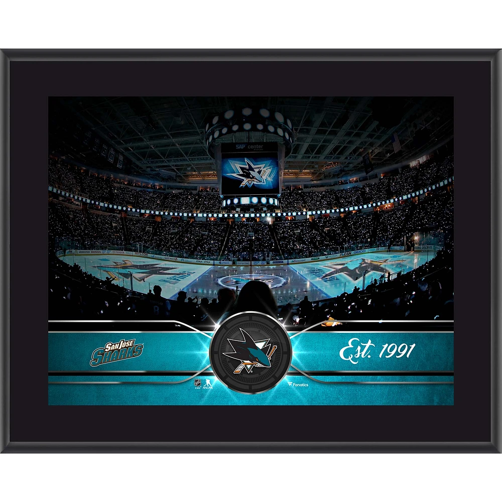 Plaque d'équipe sublimée San Jose Sharks 10,5" x 13"