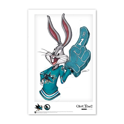 San Jose Sharks 11" x 17" Looney Tunes Print