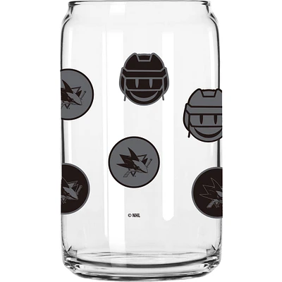 Requins de San José 16oz. Verre de canette smiley