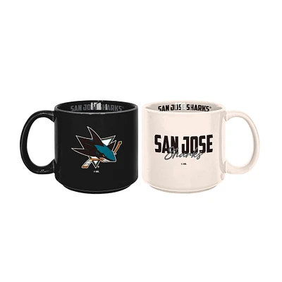 Lot de 2 tasses empilables de 15 oz des Sharks de San Jose