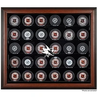 Vitrine de présentation marron pour 30 rondelles des Sharks de San Jose