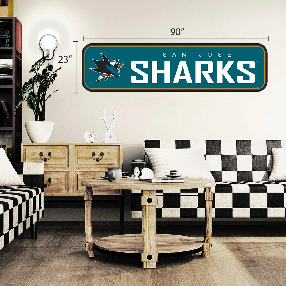 Requins de San Jose - 90'' x 23'' Team Repositional Long Design Wall Decal