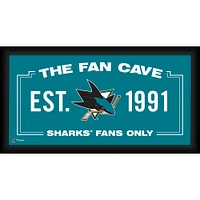 Collage de grottes de fans encadré 10" x 20" des Sharks de San Jose