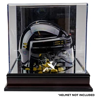 Vitrine de présentation pour mini casque avec logo en acajou des Sharks de San Jose