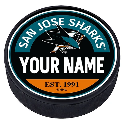 San Jose Sharks - Rondelle texturée en bloc personnalisée