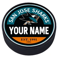 San Jose Sharks - Personalized Block Textured Puck