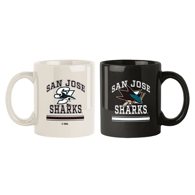 Lot de deux tasses colorées de 15 oz des Sharks de San Jose