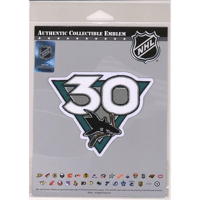 Patch de maillot de l'emblème national non signé des Sharks de San Jose pour la saison 2020-21 du 30e anniversaire