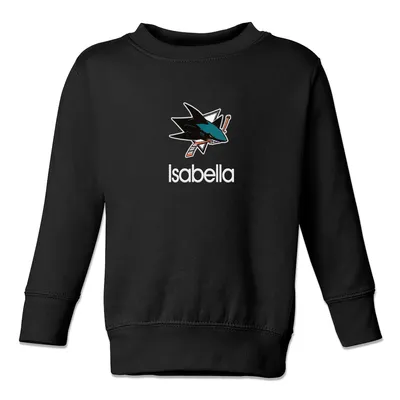 San Jose Sharks Toddler Personalized Pullover Sweatshirt - Black