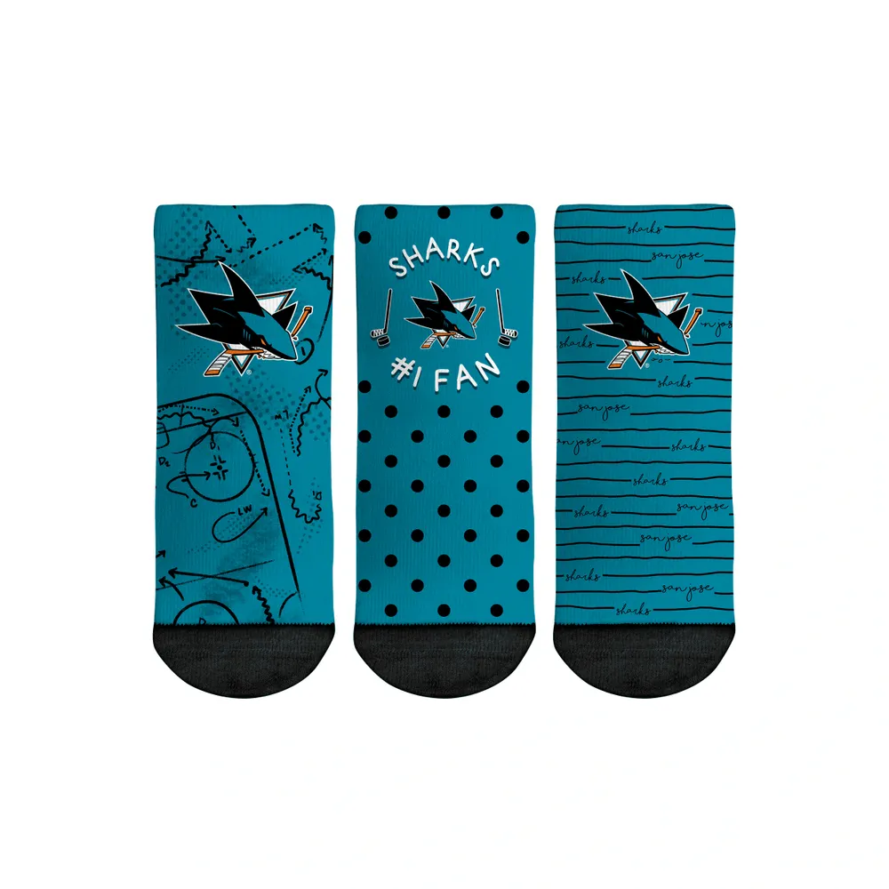 Chaussettes Rock Em pour tout-petit San Jose Sharks #1 Fan Lot de 3 paires de chaussettes