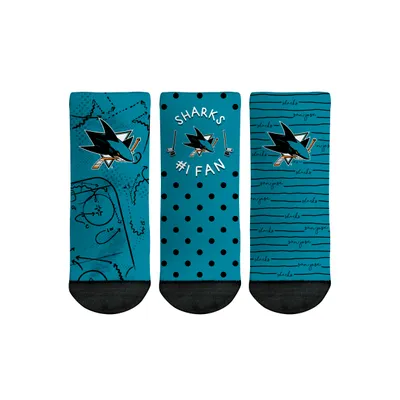 Chaussettes Rock Em pour tout-petit San Jose Sharks #1 Fan Lot de 3 paires de chaussettes