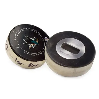 San Jose Sharks Tokens and Icons Game-Used Puck Bottle Opener