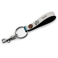 White San Jose Sharks Personalized Leather Loop Keychain