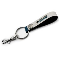 White San Jose Sharks Personalized Leather Loop Keychain