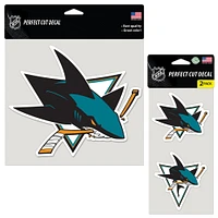 Lot de trois autocollants WinCraft San Jose Sharks Perfect Cut