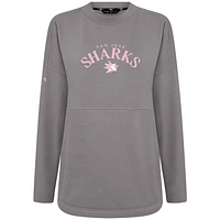 Women's Levelwear  Gray San Jose Sharks Mother's Day Beaudry Arched Pullover Sweatshirt