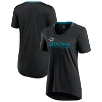 T-shirt authentique Pro Locker Room des Sharks de San Jose pour femme, noir