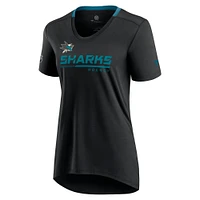 T-shirt authentique Pro Locker Room des Sharks de San Jose pour femme, noir