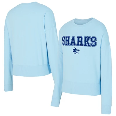 Sweat-shirt à capuche bleu clair ton sur des Sharks de San Jose pour femme Concepts Sport