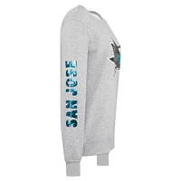 Women's Cuce Heather Gray San Jose Sharks Sequin Pullover Sweatshirt