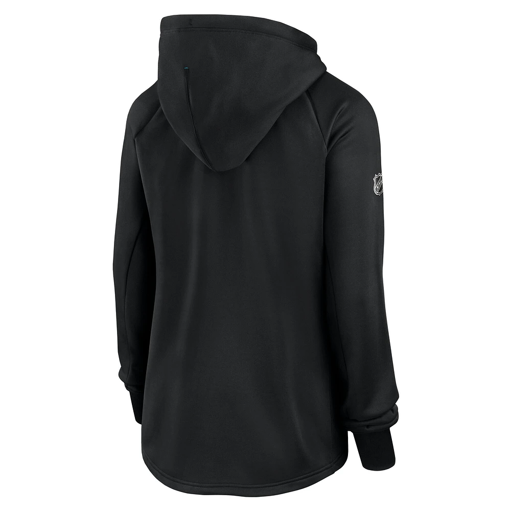 Women's Fanatics  Black San Jose Sharks Authentic Pro Rink Fleece Full-Zip Jacket