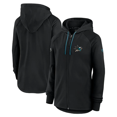 Veste polaire entièrement zippée Fanatics Black San Jose Sharks Authentic Pro Rink pour femme